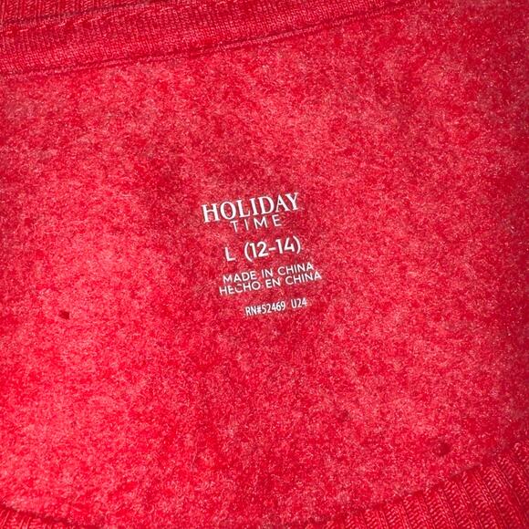 Holiday Time Red Farm Fresh Christmas Trees Sweatshirt - Size Large (12-14) - Picture 4 of 5